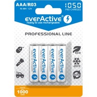 4x AAA LR03 LR3 R3 everActive batérie 1050mAh