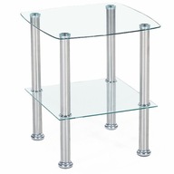 Štvorcový konferenčný stolík bezfarebný sklenený konferenčný stolík