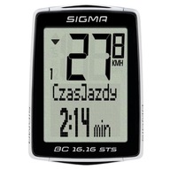 SIGMA 16.16 STS NFC BEZDRÔTOVÝ CYKLISTICKÝ ZÁZNAMNÍK PODSVIETENIE PL MENU