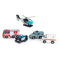 Drevené záchranárske vozidlá Tender Leaf Toys