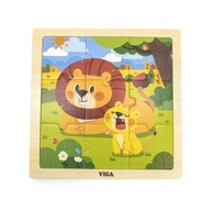 VIGA Handy Drevené Lions Puzzle, 9 kusov