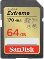 KARTA SANDISK EXTREME SDXC 64 GB 170/80 MB/S C10