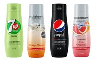 Sirupy BEZ CUKRU SodaStream PEPSI 7UP FRUITS 4x400