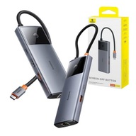 Hub 6v1 Baseus Metal Gleam 2 Series, USB-C až 2xUSB 3.0 + USB-C + HDMI + USB