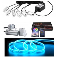 6x EL WIRE LED RGB OPTICAL FIBER AMBIENT APP REMOTE