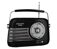 Retro vintage rádio SMUKEE 230365-SMV-BL čierne 5W 23x8,7x19,1 cm