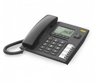 Čierny káblový telefón Alcatel T76