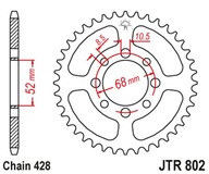 JT ZADNÉ KOLO 802 44 SUZUKI TS 80 '81-82, GT 100 '76, RM 80 '77, RV 90