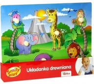 Drevené puzzle Smiley Play SPW83599 Safari