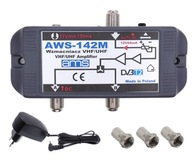 Anténny zosilňovač 2 TV AWS-142M DVB-T2 + zdroj