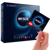 MY.SIZE Pro CONDOMS veľké veľkosti 60 mm XL tenké nasadené 36 ks.