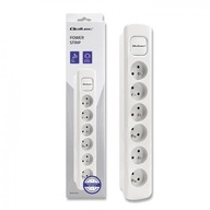 QOLTEC POWER STRIP 6 ZÁSUVEK 1,8M BIELE