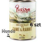 Purizon Adult Dog mokré krmivo so zverinou a králikom 400 g 6 ks