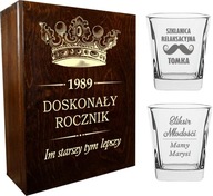 2 poháre na whisky + škatuľka na alkohol S GRAVÍNOM