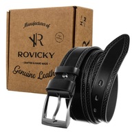 Rovicky unisex klasický kožený opasok s prackou