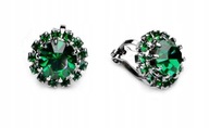 GREEN SWAROVSKI EMERALD CLIPS, ELEGANTNÉ, MÓDNE