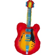 Fóliový balón Gitara červená 35 palcov 89 cm rock music červená