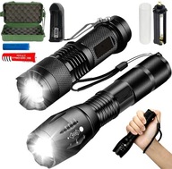 SET 2x MILITARY LED TACTICAL T6 Q5 COB LIGHT