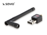 Wi-Fi 802.11 / n SAVIO CL-63 USB 150Mbps karta s,