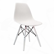 Biela stolička DSW Milano s bielymi nohami