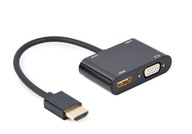 GEMBIRD ADAPTÉR HDMI MUŽE NA HDMI ŽENU + VGA ŽENU SO AUDIO+PORTOM