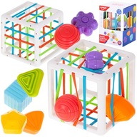 SORTER SENSORY CUBE FLEXIBILNÉ ZAPOJITEĽNÉ VZDELÁVACIE BLOKY PUZZZ