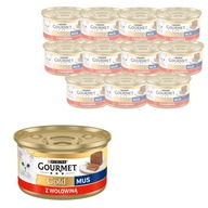 SÚPRAVA 12X PURINA GOURMET GOLD MUSSE S HOVÄDZÍM MOKRÝM KRÉMOM 85G