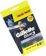 GILLETTE SHAVER BLUE 3 SMOOTH 12 kusov / sáčok /