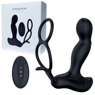 Čierny masér prostaty s funkciou ohrevu - USB, Silicone Foxshow