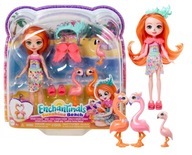 ENCHANTIMALS FLAMINGO FAMILY FLORINDA BÁBIKA + 3 FLAMINGOS HRX85