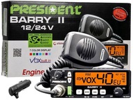 RÁDIO CB PRESIDENT BARRY II ASC 12/24V 7farebný VOX