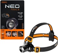 NEO Čelovka 250 lume, zoom, CREE XPE, 3xAAA