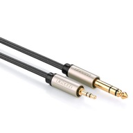 TRS audio adaptér kábel mini jack 3,5mm - jack 6,35mm 2m šedý