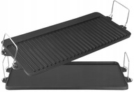 OBOJSTRANNÝ LIATOVÝ tanier GRILL 52 x 25 cm Grilovacia panvica na táborák