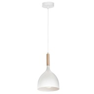 Jednoduchý kovový drevený luster biely LOFT 17cm