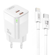 Rýchla nabíjačka pre iPhone, dvojitá USB-C kocka 35W + iPhone kábel