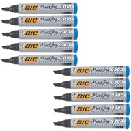 Bic Marker Permanent Blue Beveled Set x10