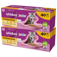 Whiskas Junior 80x85g hydinová sviatok mokré jedlo pre mačiatka v želé