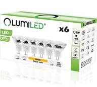 6x LED žiarovka MR11 2,5W = 25W 3000K 230V LUMILED