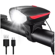 LED PREDNÉ SVETLO NA BICYKEL USB HORN