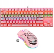 MECHANICKÁ HERNÁ KLÁVESNICA RGB RUŽOVÁ + BM600 P