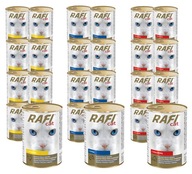 RAFI CAT mokré krmivo pre mačky mix 3 príchutí 24x415g