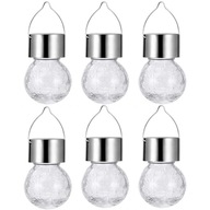 6x LED Záhradné svietidlo SOLÁRNE GUĽOVÉ ZÁSADNÉ SKLENENÉ GUĽOVÉ LAMP