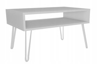 Biely podkrovný konferenčný stolík s bielymi nohami 80x45