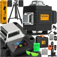 KRÍŽOVÝ LASER LEVEL 4D 360 2 BATÉRIE 16 RIADKOV ŠTÍT NA OKULIARE STATÍV