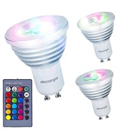 3X FAREBNÉ RGB LED ŽIAROVKY 16 FARIEB GU10+DIAĽK