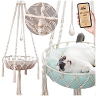 Cat Lair Cocoon Swing Hammock Hammock visiace lôžko okrúhle makrama boho