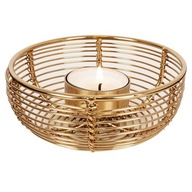 Zlatý glamour kovový svietnik na čajovú sviečku na stôl