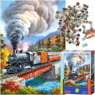 Veľká sada puzzle, logická zábava pre každého, 200 dielikov Vlak 7+