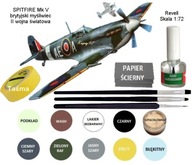 Súprava modelu lietadla SPITFIRE Mk V: farba, lak, lepidlo + štetce